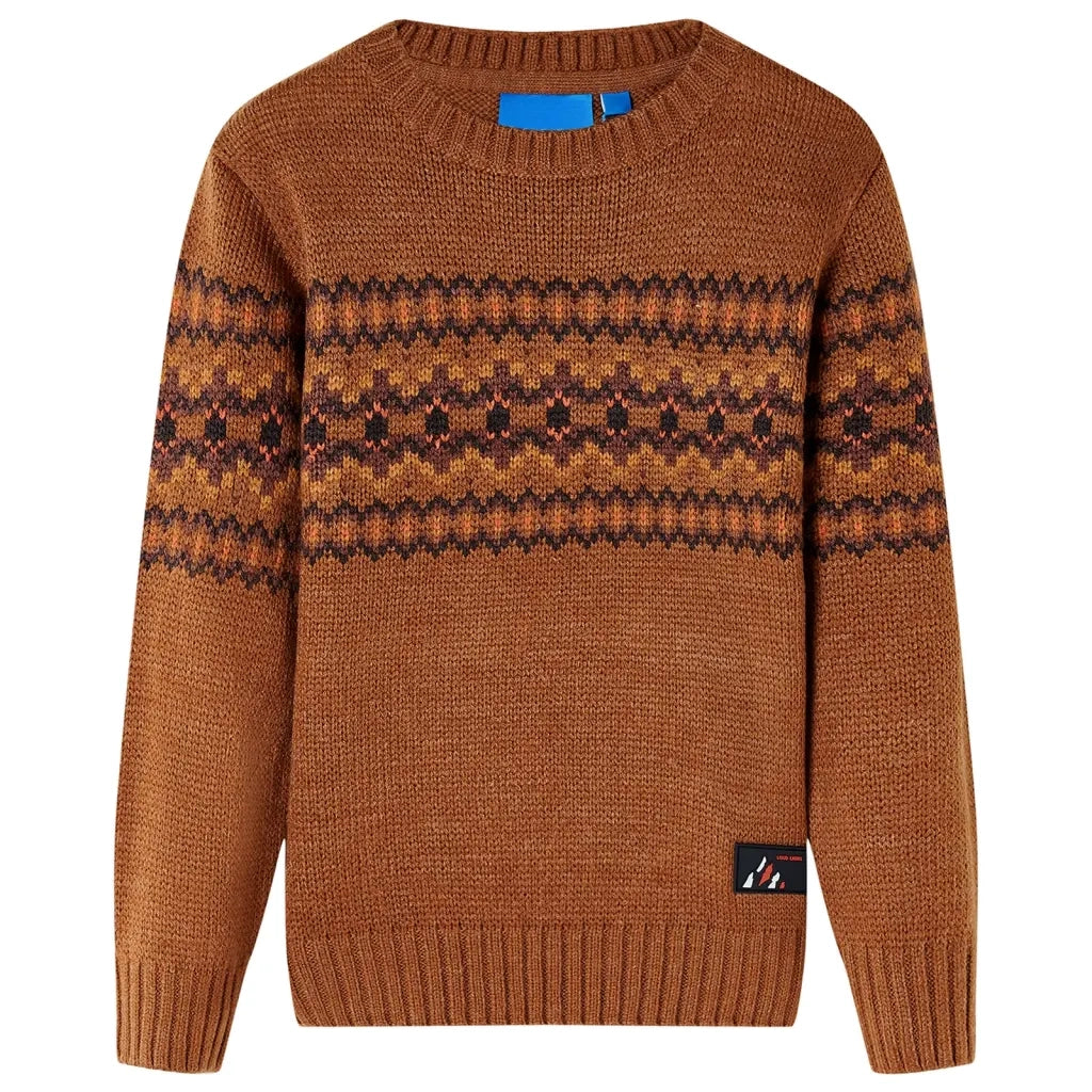 Maglione per Bambini Lavorato a Maglia Cognac 128