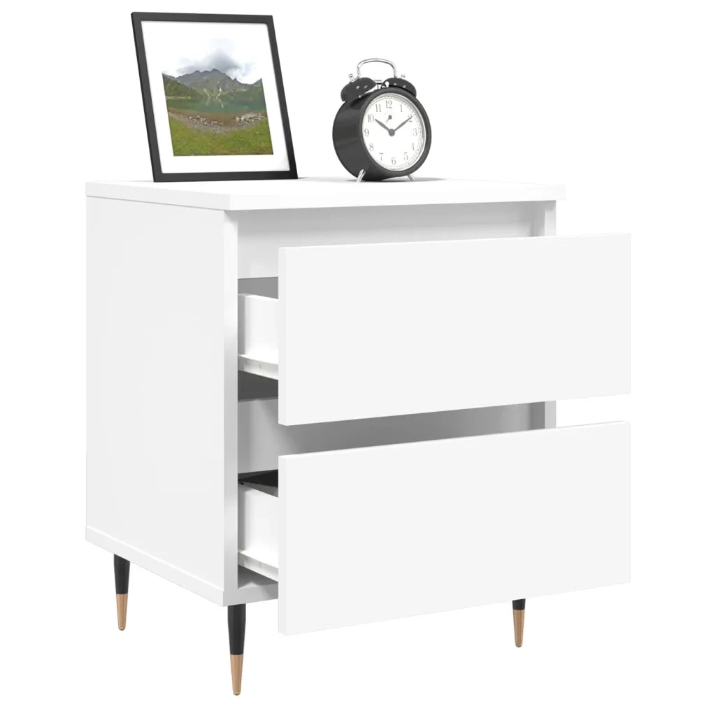 Comodino Bianco 40x35x50 cm in Legno Multistrato 826860