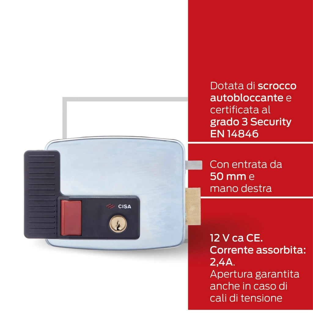Serratura Elettrica Art. 11731 Cisa E60 Dx