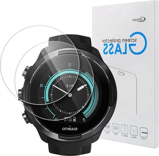 Copertura protettiva per Suunto 9 - vetro temperato con durezza 9H - resistente alle graffi oleosi - senza bolle d'aria - vetro laminato - copertura del display