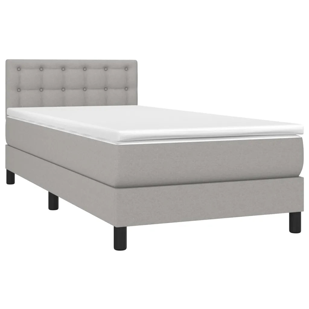 Letto a Molle Materasso e LED Grigio Chiaro 80x200 cm Tessuto 3133429