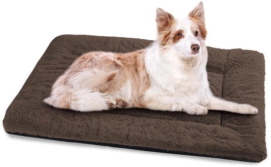 Letto per Cani per Grandi Cani, Lavabile, 106 x 71 cm, Cuscino per Cani con Superficie Antiscivolo, Letti per Cani Grandi, Marrone