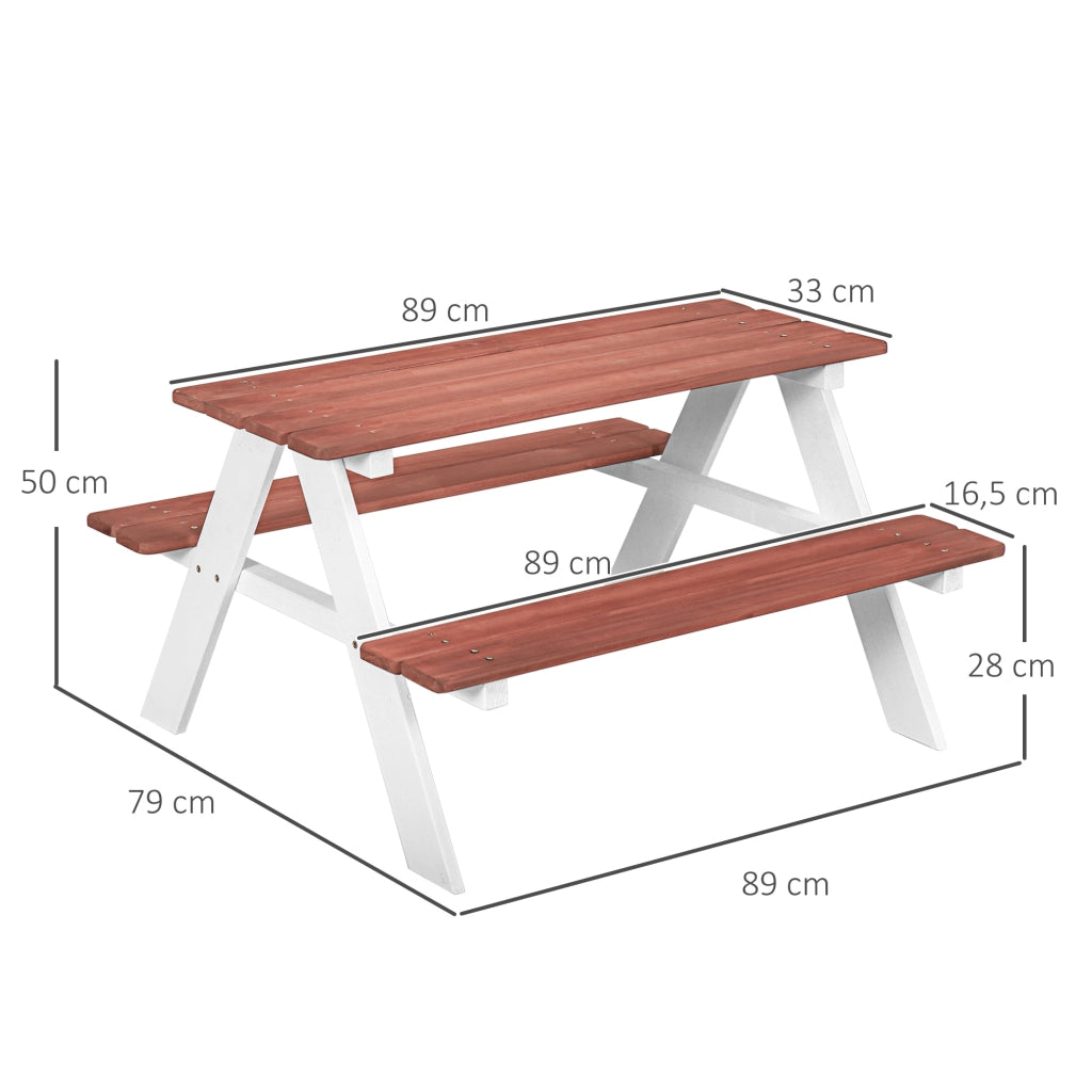 Set Tavolo e 2 Panchine Bambini Legno ¨C zephmum ¨C 89x79x50 cm Marrone