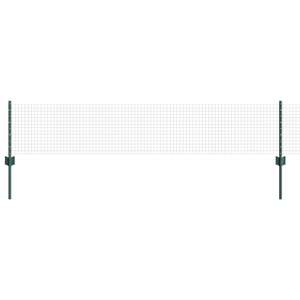 Recinzione in Rete Saldato con 5 Post U Verde 0.4x10 m Acciaio