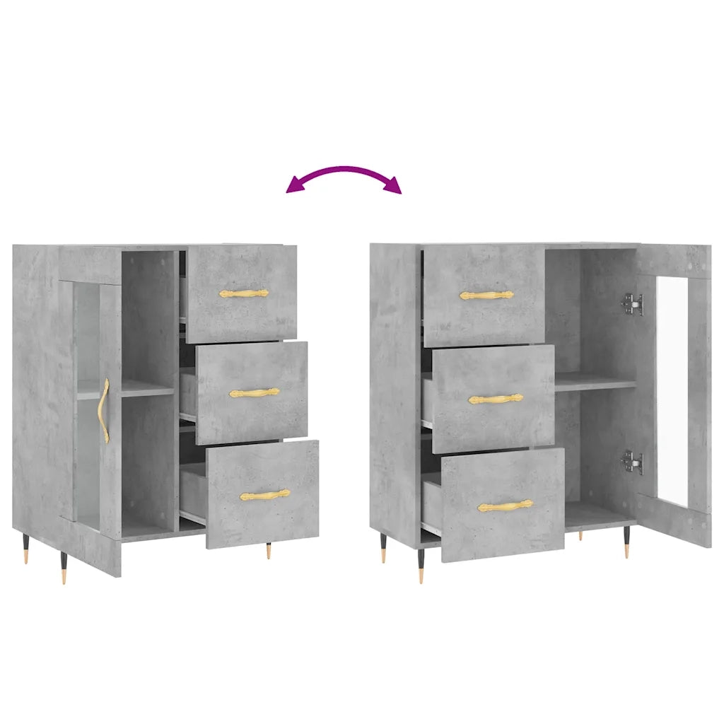 Credenza-Buffet-Armadio da cucina Grigio Cemento 69,5x34x90 cm in Legno Multistrato 439156