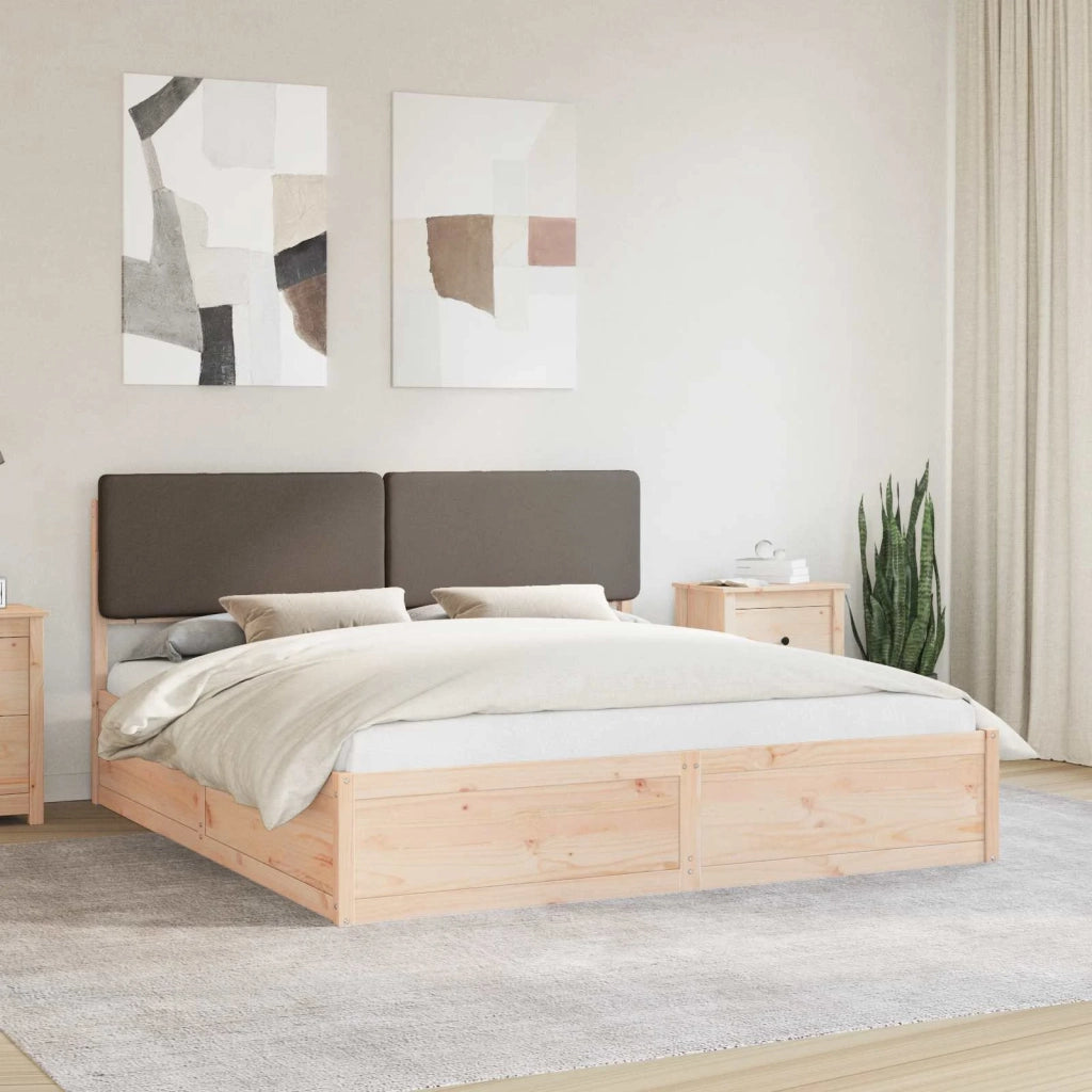 Letto con Testiera Rivestita Talpa 200 x 200 cm Pino massello