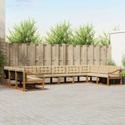 Set di divani da esterno con cuscino 10 pcs Naturale e Beige