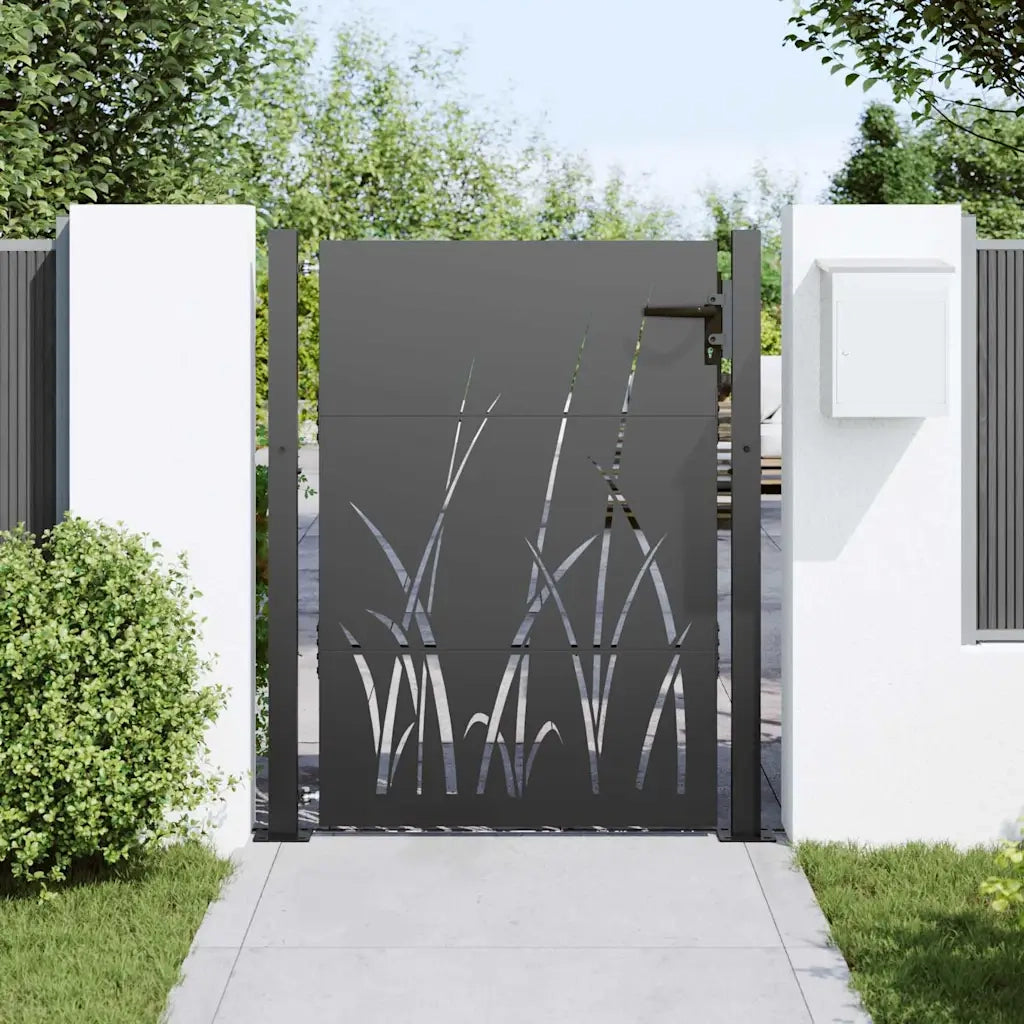 Cancello da giardino con blocco Nero 100 x 125 cm