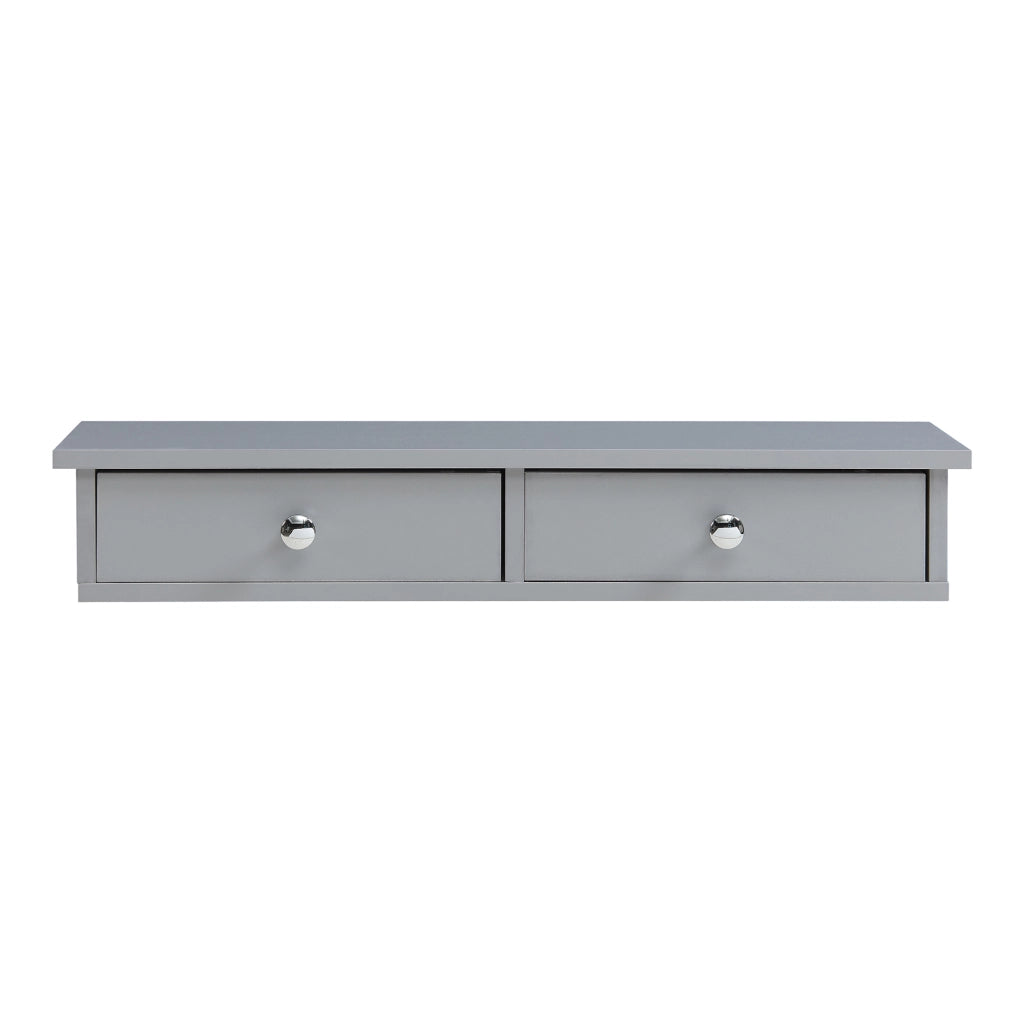 Mensola da Parete Geeste Comodino Sospeso con 2 Cassetti 60 x 15 x 10 cm - Grigio Chiaro [en.casa]