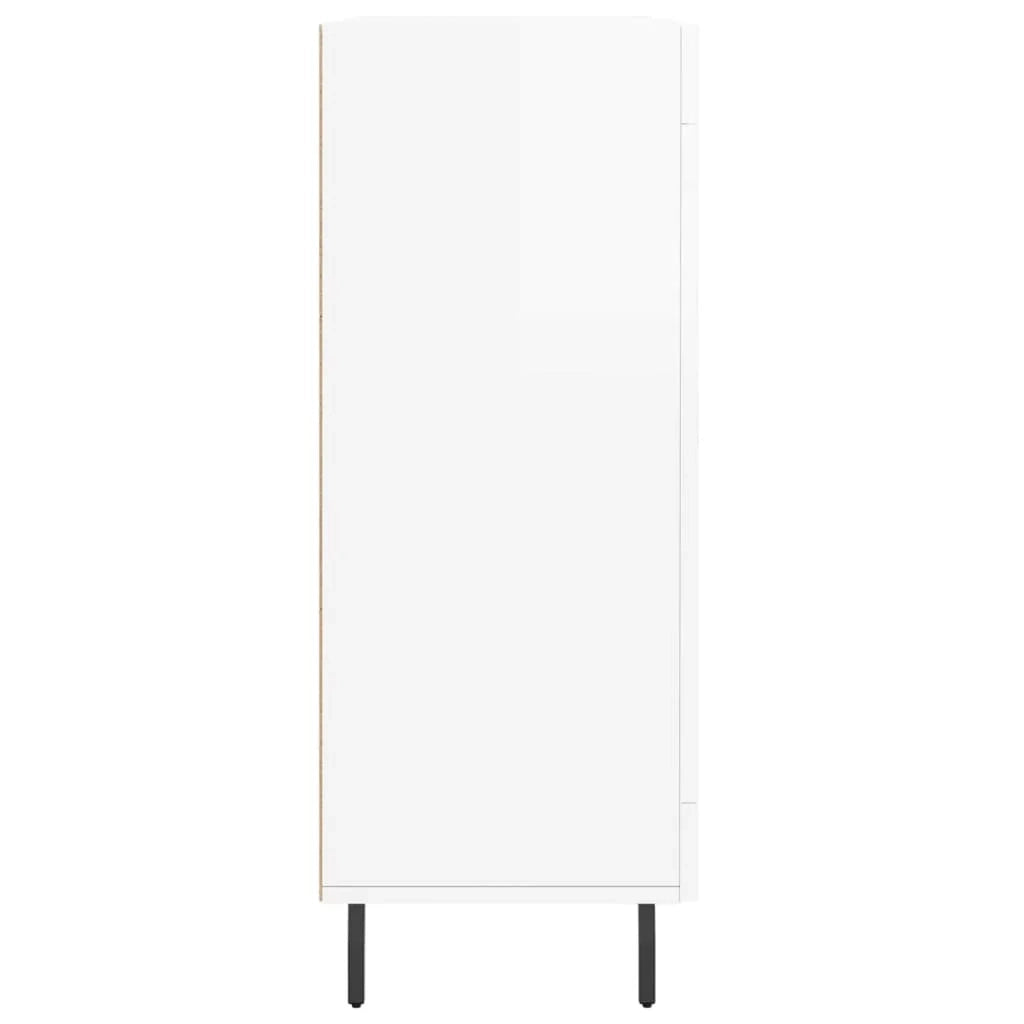 Buffet credenza cassettiera mobiletto mobile contenitore organizer per cucina soggiorno finitura lucida 69,5 x 34 x 90 cm legno ingegnerizzato bianco 02_0030746