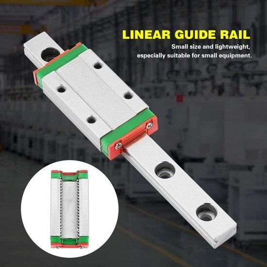 Guida Lineare 100 mm - Alta Precisione - Guaina di Scorrimento - Blocco - Acciaio di Rullo - Leggero