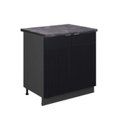 Mobile lavello cucina Fame-Line Nero rigato/Antracite 80 cm, PL Antracite Vicco