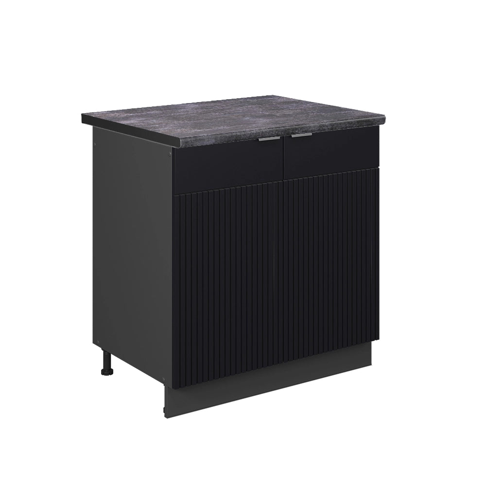 Mobile lavello cucina Fame-Line Nero rigato/Antracite 80 cm, PL Antracite Vicco