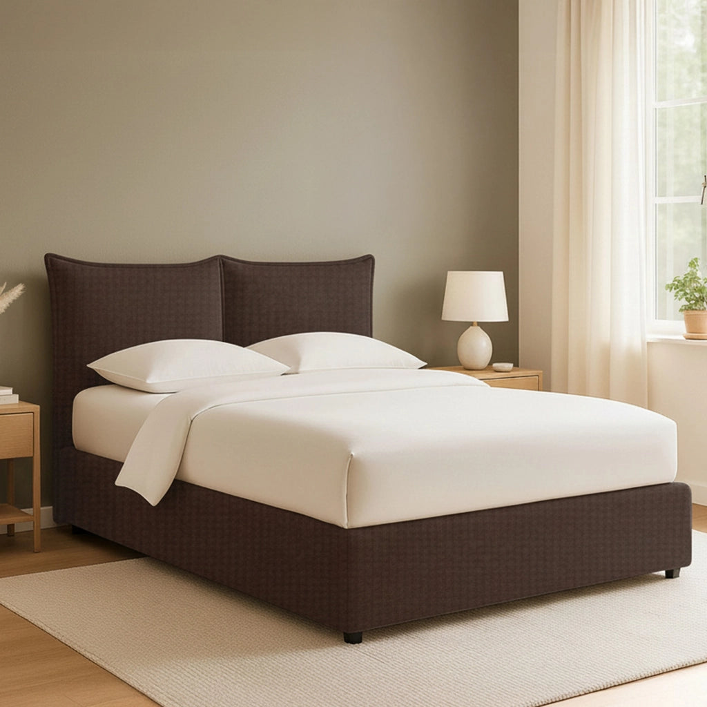 Wetherby, Letto Matrimoniale Sfoderabile Made in Italy, Marrone