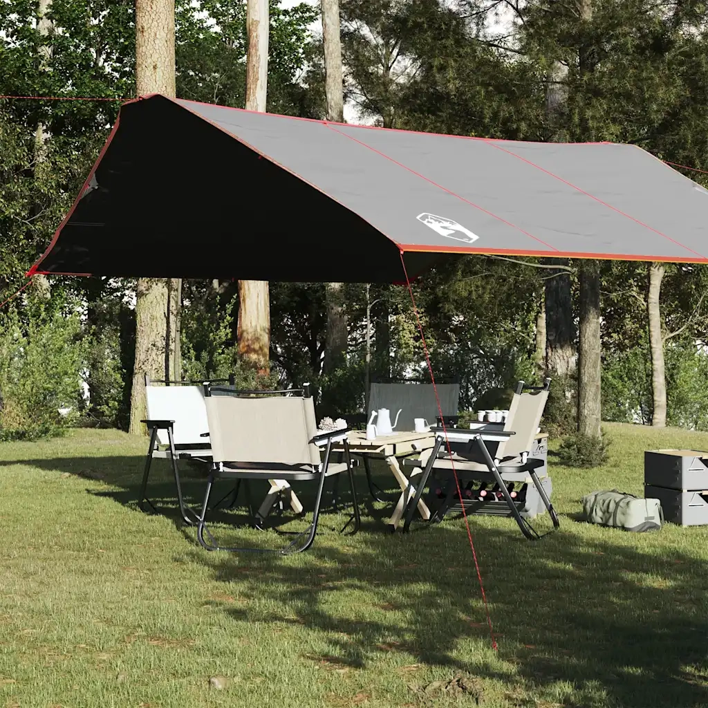 Telone da campeggio | Tenda da campo Grigio/Arancione 420x440 cm Impermeabile