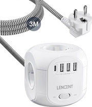 Pannello multifunzione con interruttore a contatto, prese USB Type C, schermo 3M, cavo a spirale 3M