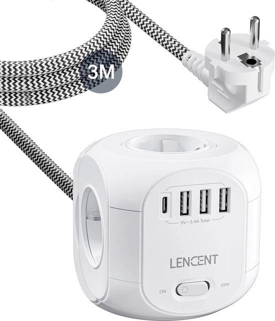 Pannello multifunzione con interruttore a contatto, prese USB Type C, schermo 3M, cavo a spirale 3M