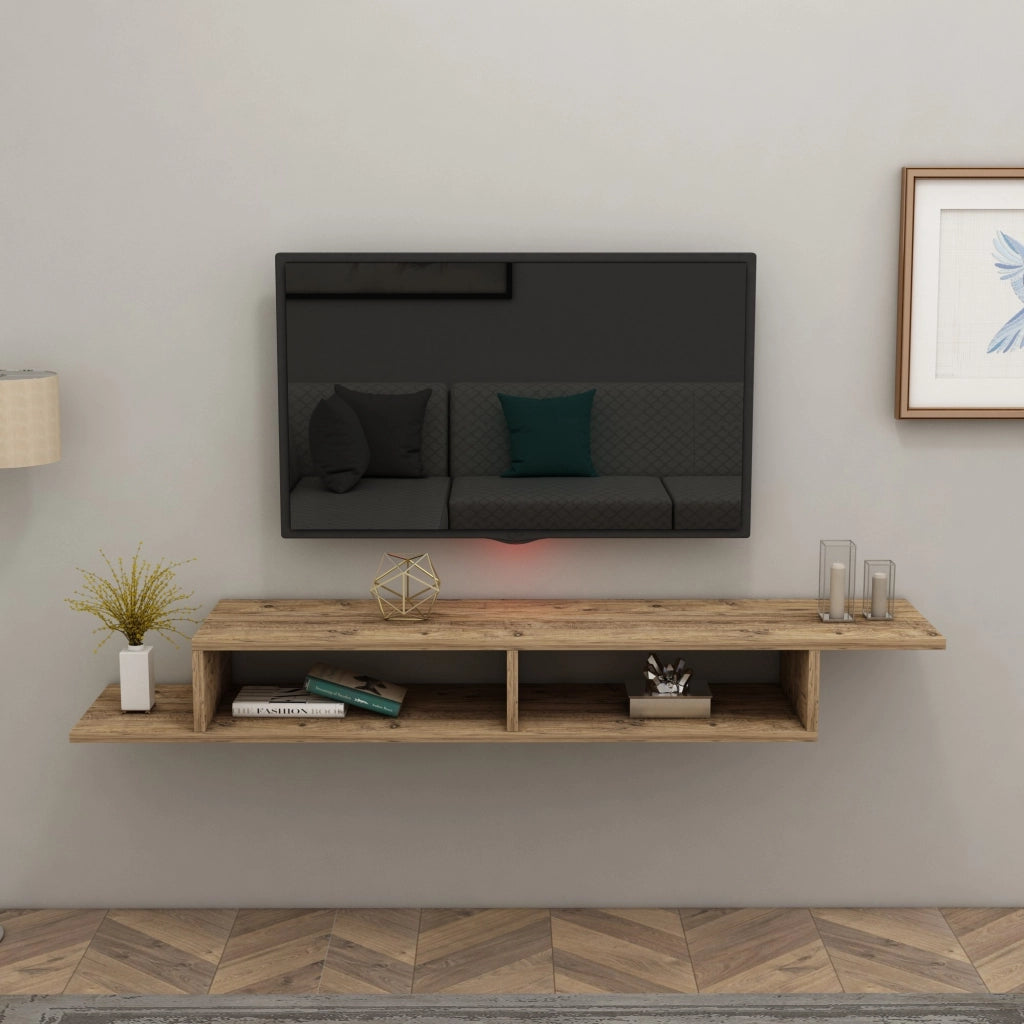 Ivrea, Mobile Porta tv 2 Vani, 120x30x18h cm Marrone Rovere