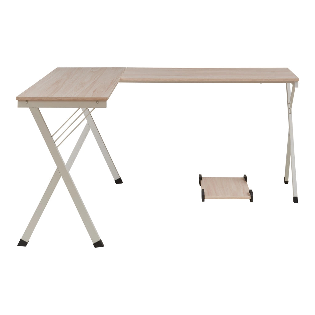 Scrivania Angolare Tarielarg con Supporto per Computer 158x120x75 cm Effetto Rovere [en.casa]