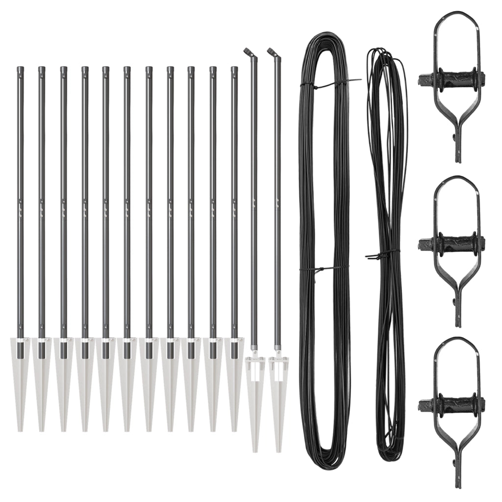 Pali per recinzione con puntale 13 pezzi Ã˜32 mm 170 cm Acciaio zincato