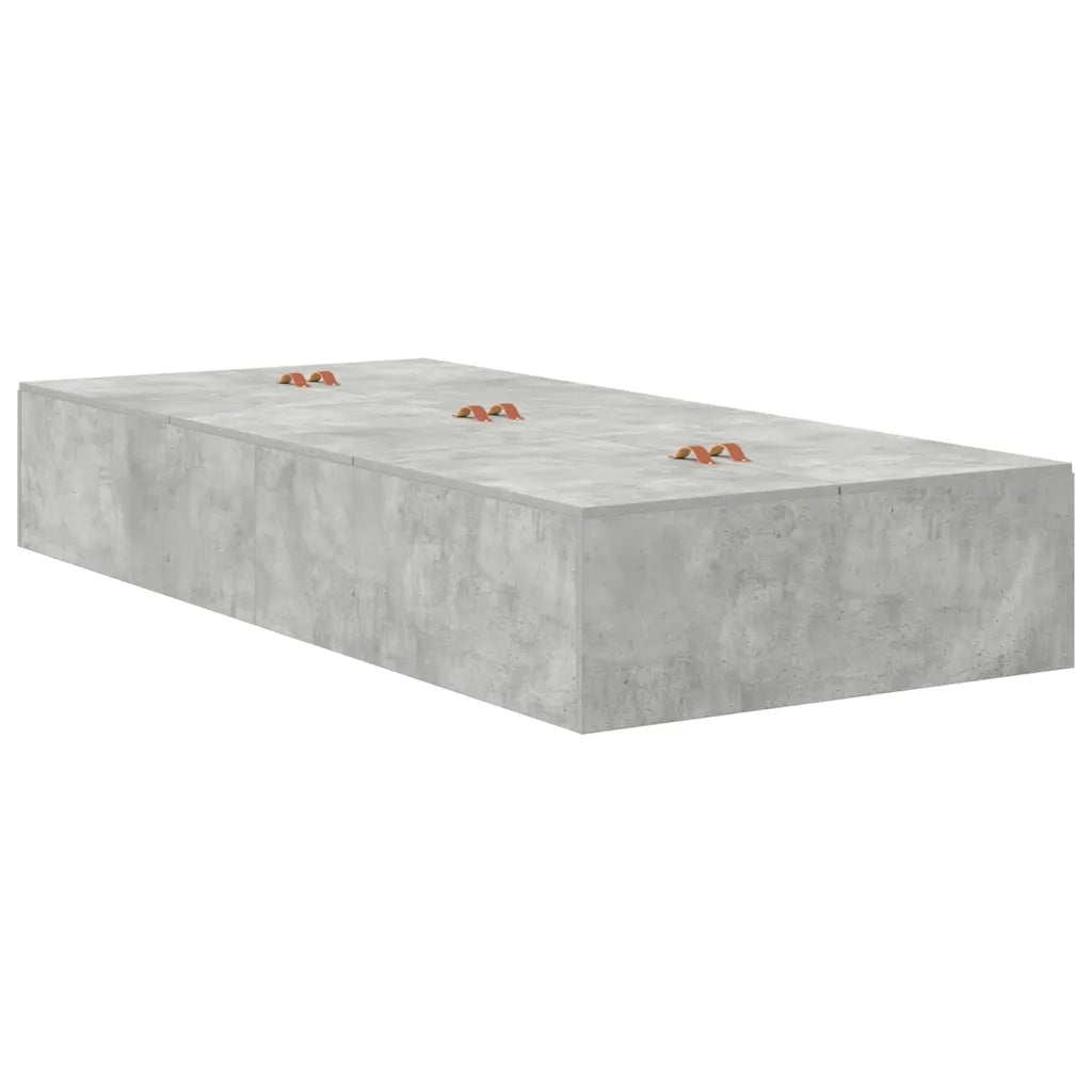 Struttura letto con contenitore con porta Grigio cemento 90 cm 3335608