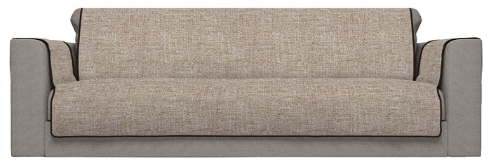 Copridivano con Copri Braccioli Seduta 60 cm in Poliestere Marrone