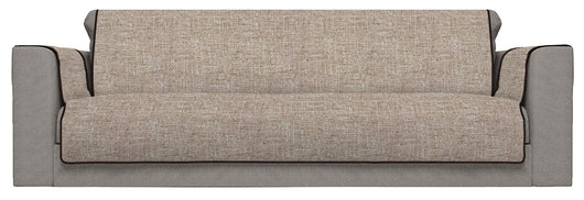 Copridivano con Copri Braccioli Seduta 150 cm in Poliestere Marrone