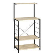 Scaffale per microonde 60x123x40 cm in legno ingegnerizzato e acciaio nero， 4 ripiani