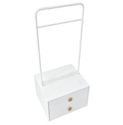 Appendiabiti per bambini 70x55x168 cm con asta e 2 cassetti in MDF; bianco