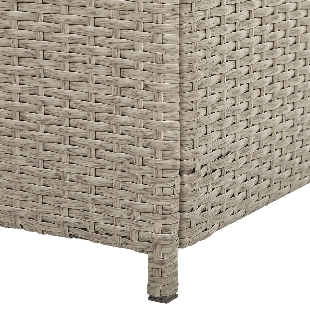 Cesta baule portaoggetti per esterni Cuscino da giardino in finto rattan beige 126 x 46 cm