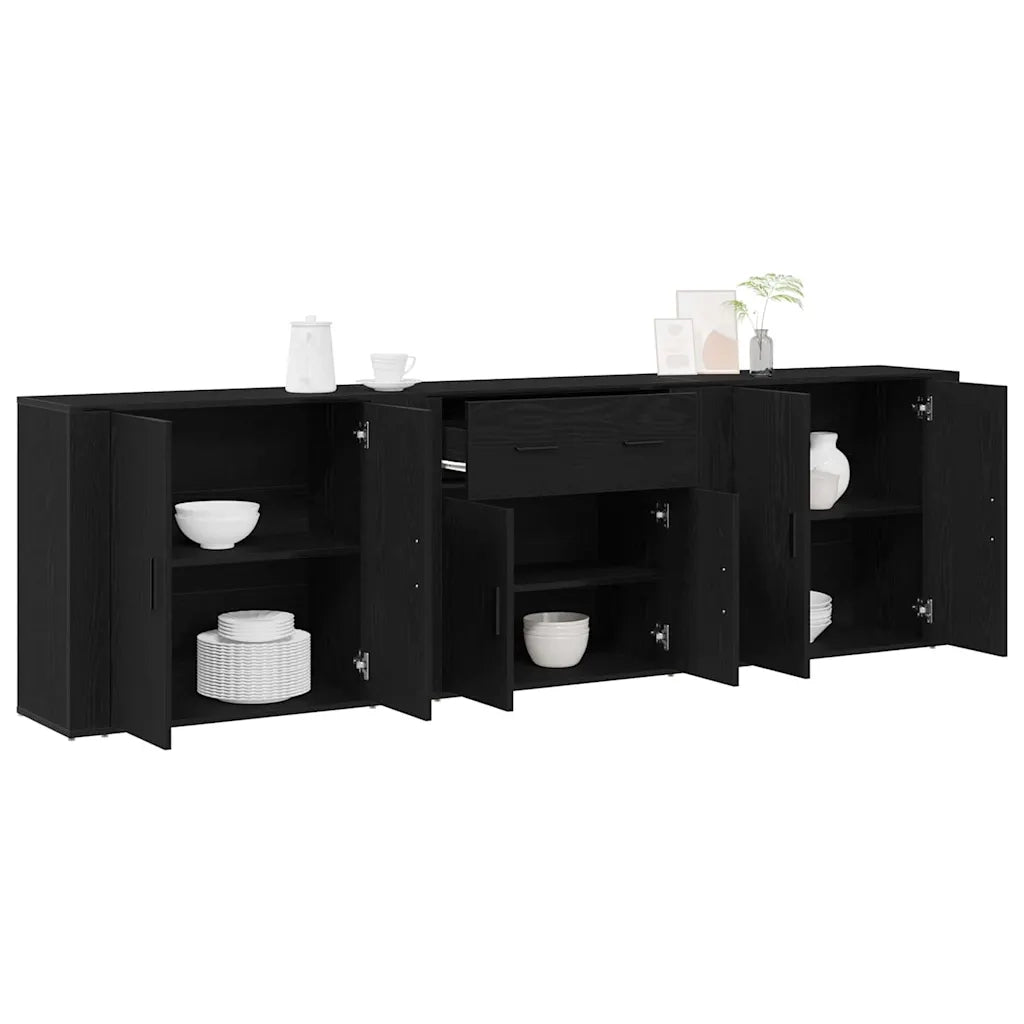 Credenza Rovere Nero 240 x 33 x 70 cm Legno multistrato 3333084
