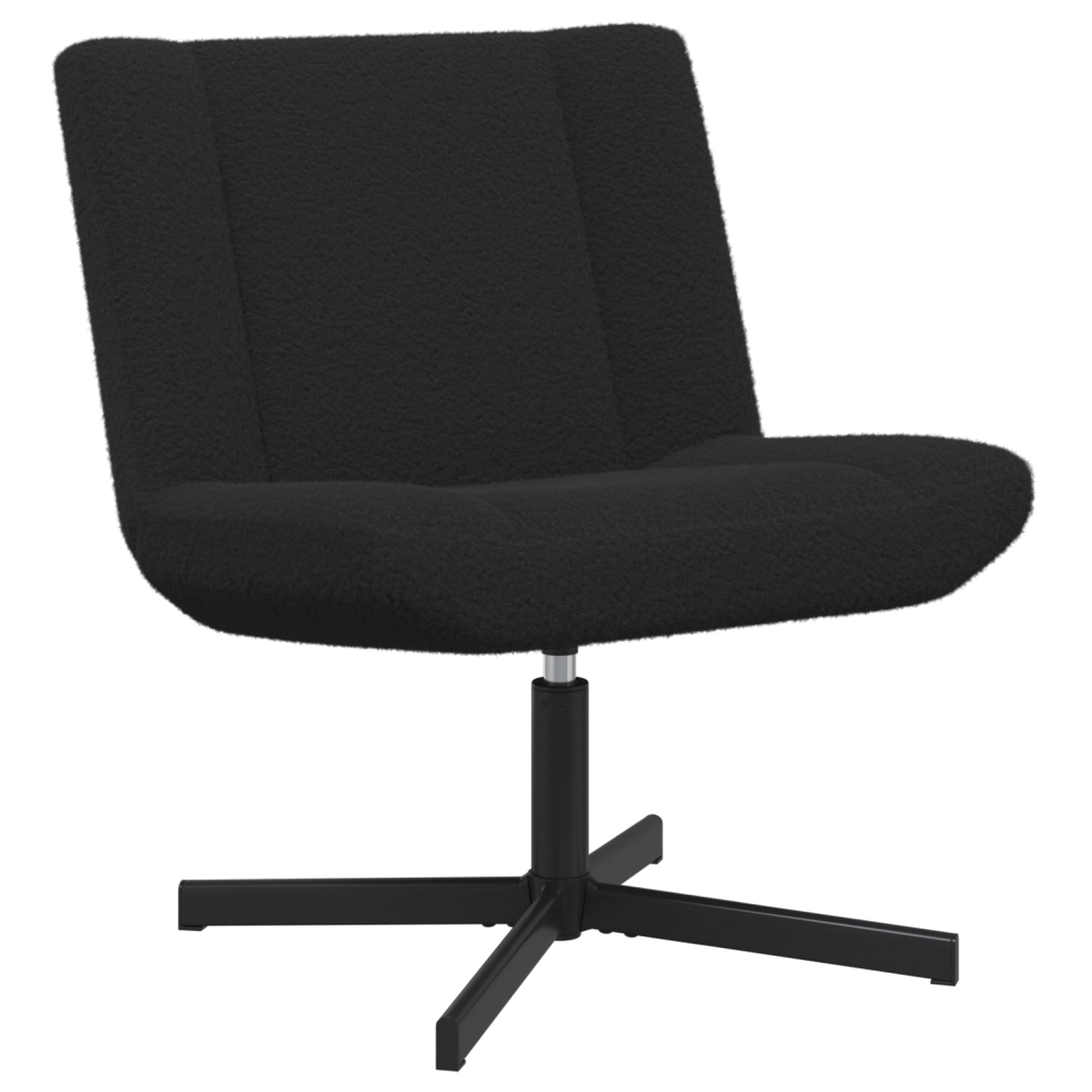 Poltrona Accent Nera Tessuto, Metallo Media Girevole