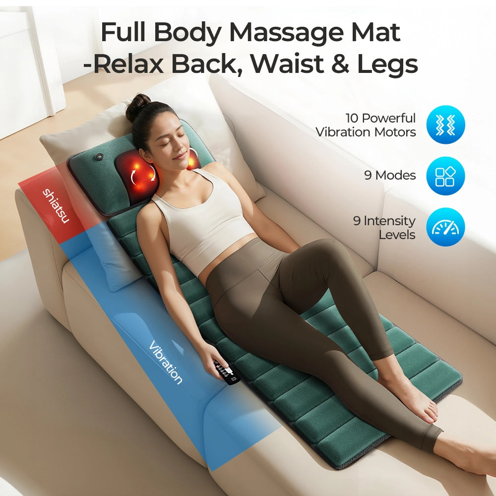 Cuscino massaggiante elettrico multifunzione per tutto il corpo (massaggio gambe escluso), in memory foam, dimensioni 155¡Á50¡Á3 cm, per massaggio a spa