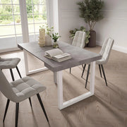 Consolle allungabile, 58 fino 160x90x73cm, Per 8 persone, Gambe in legno, grigio cemento RF2745