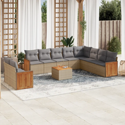 Set Divani da Giardino 11 pz con Cuscini Beige in Polyrattancod mxl 112982