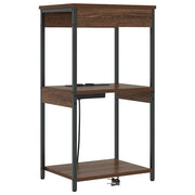 Comodino | Armadio da Notte | Mobiletto da notte con lo scaffale Rovere Marrone 41 x 31 x 76 cm