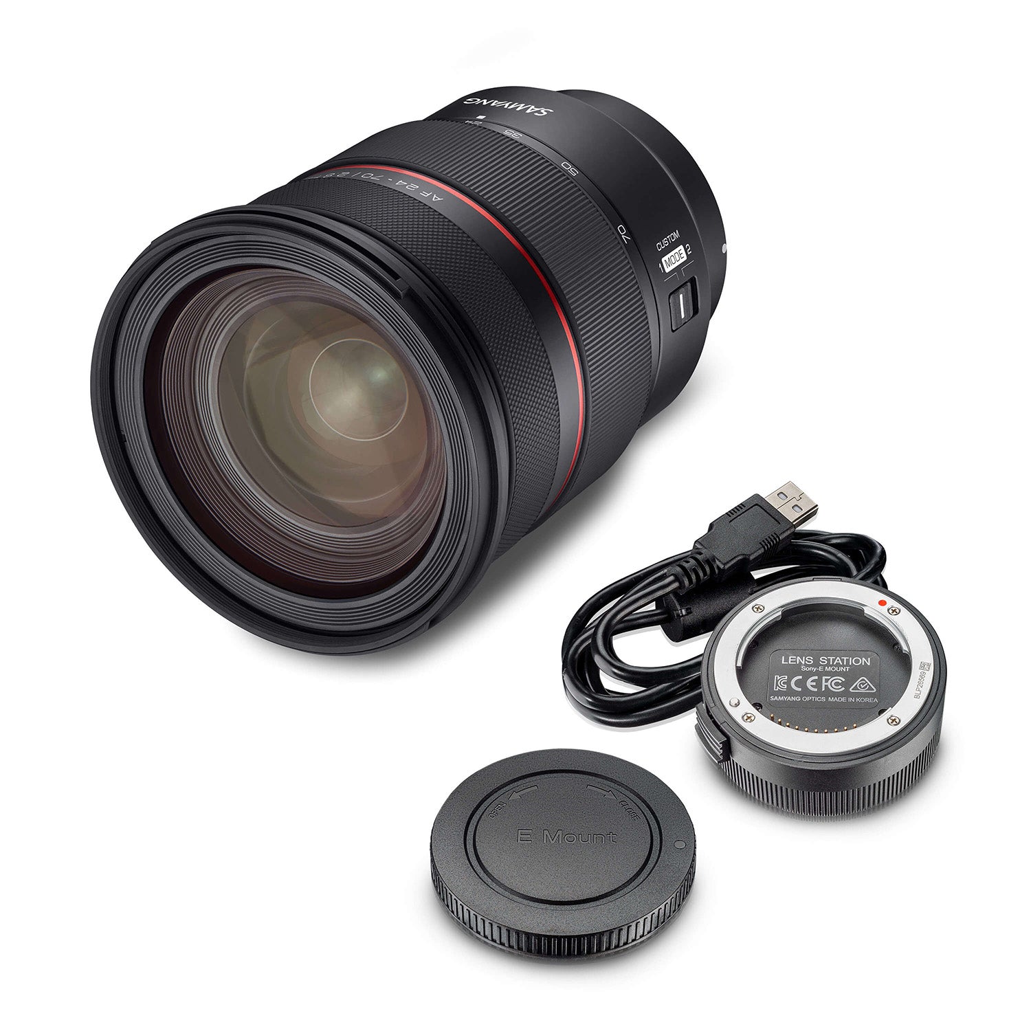 Set Obiettivo zoom fotografico AF 24-70mm e Lens Station, per Sony E mount – Autofocus, full frame e APS-C, intensità luminosa F2.8, per fotocamere Alpha A9 A7 A7C A7C II A7C R A6000