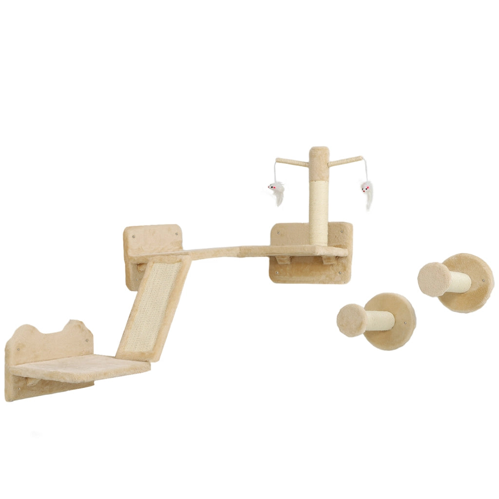 Tiragraffi per Gatti con Parete d'Arrampicata e Palle ¨C Zephmum ¨C Beige