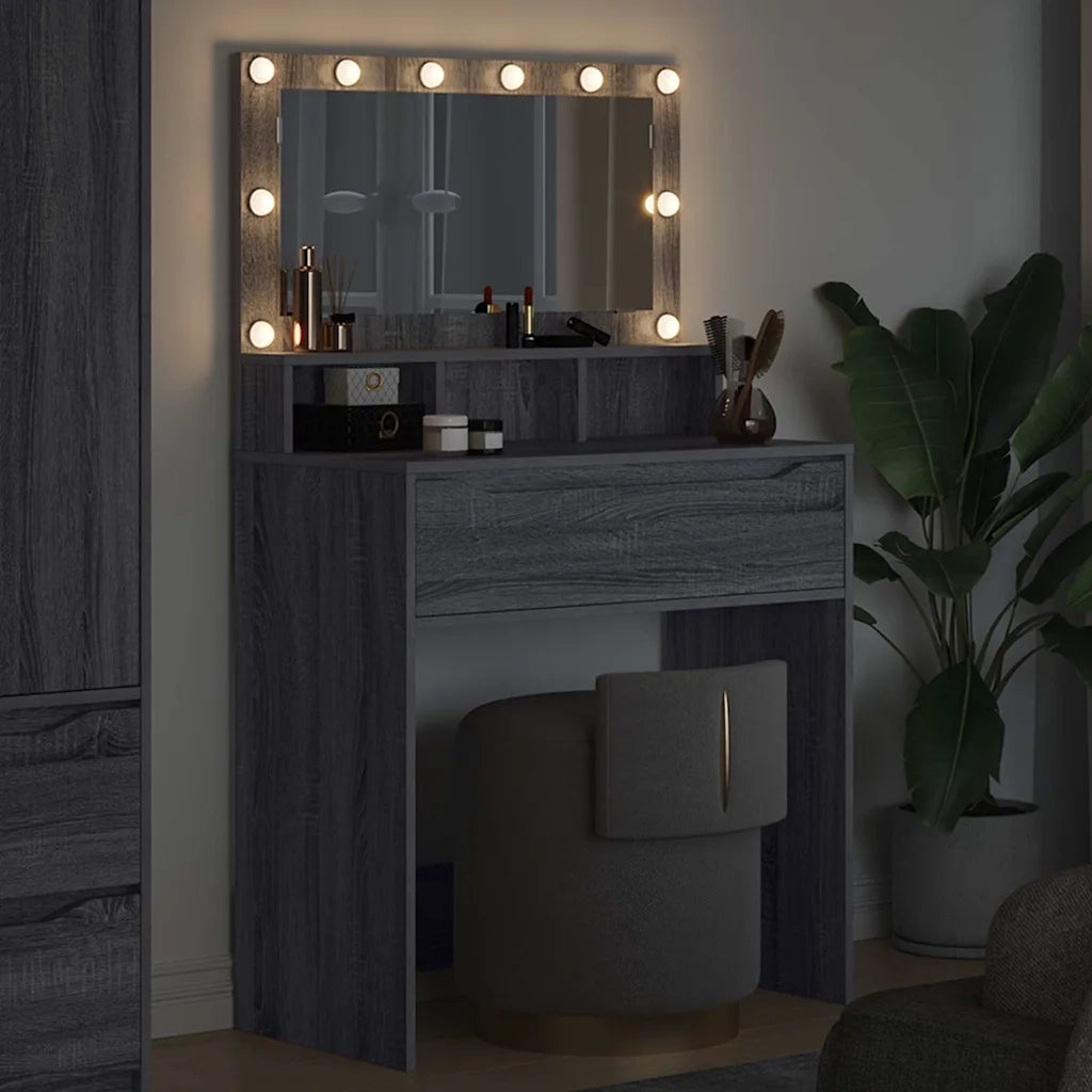 Tavoli da Trucco per Camera da Letto con cassetto Grigio Sonoma