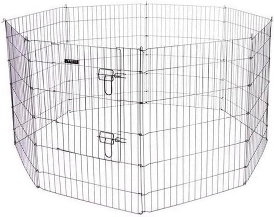 Pennello per verniciatura a galvanite 1 porta - 78 x 57 cm nero - recinzione per cani Puppyren