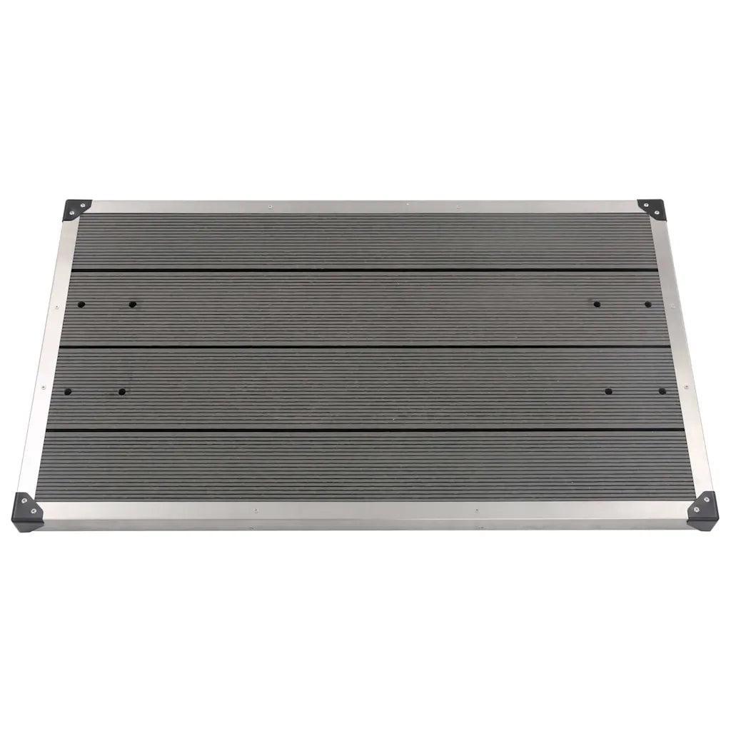 Doccia da Giardino con Base Grigia 220 cm in Acciaio Inox 3070793