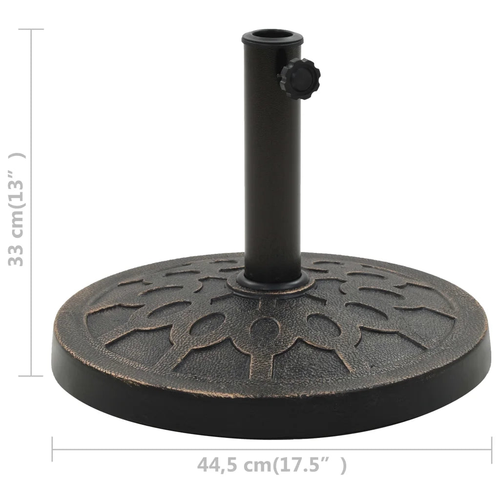 Base per Parasole Rotonda in Poliresina 13 kg Bronzo 45200