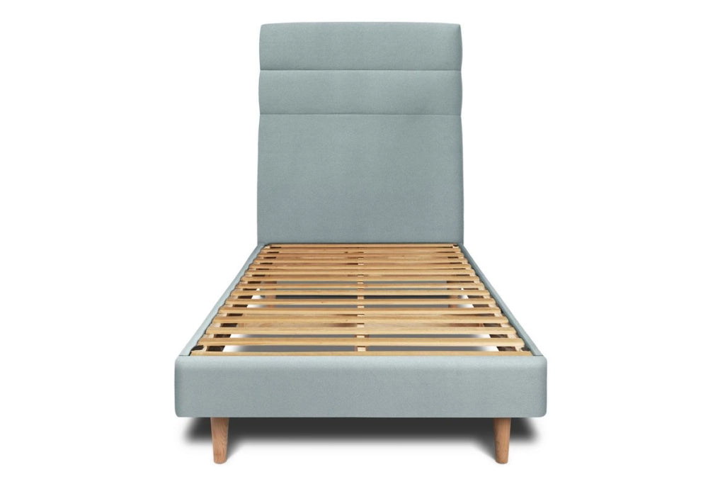 Letto 90x190 cm con testiera in linea - Tessuto velluto