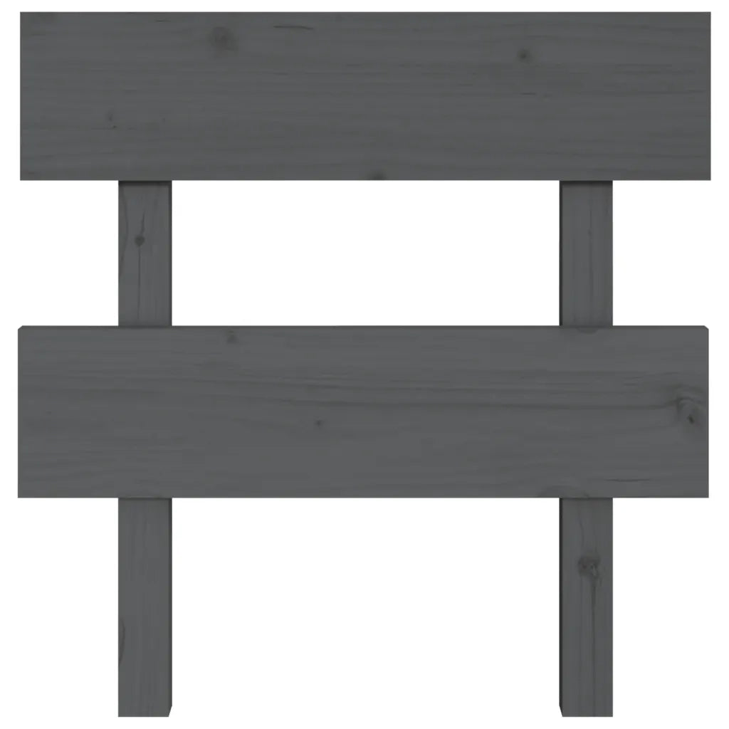 Testiera per Letto Grigia 93,5x3x81cm in Legno Massello di Pino 819052