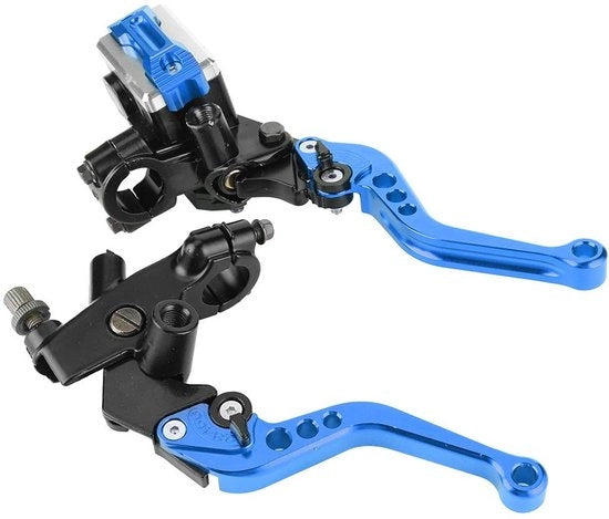 Levers di frenata in alluminio - Montaggio universale - 1 coppia - Levetta di cambio - Cilindro principale - Peso 690 g - Levetta per motocicletta