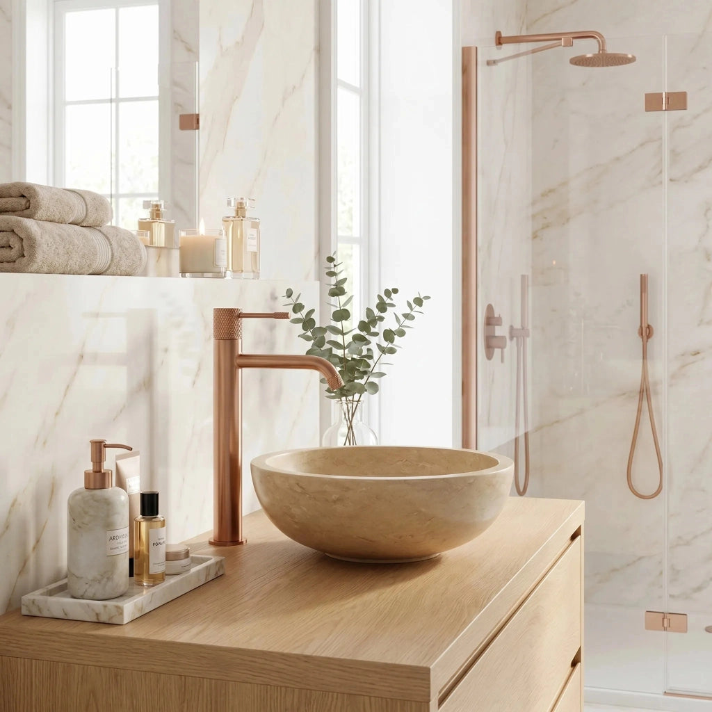 Rubinetto Da Lavabo Rea Venti Brush Copper High