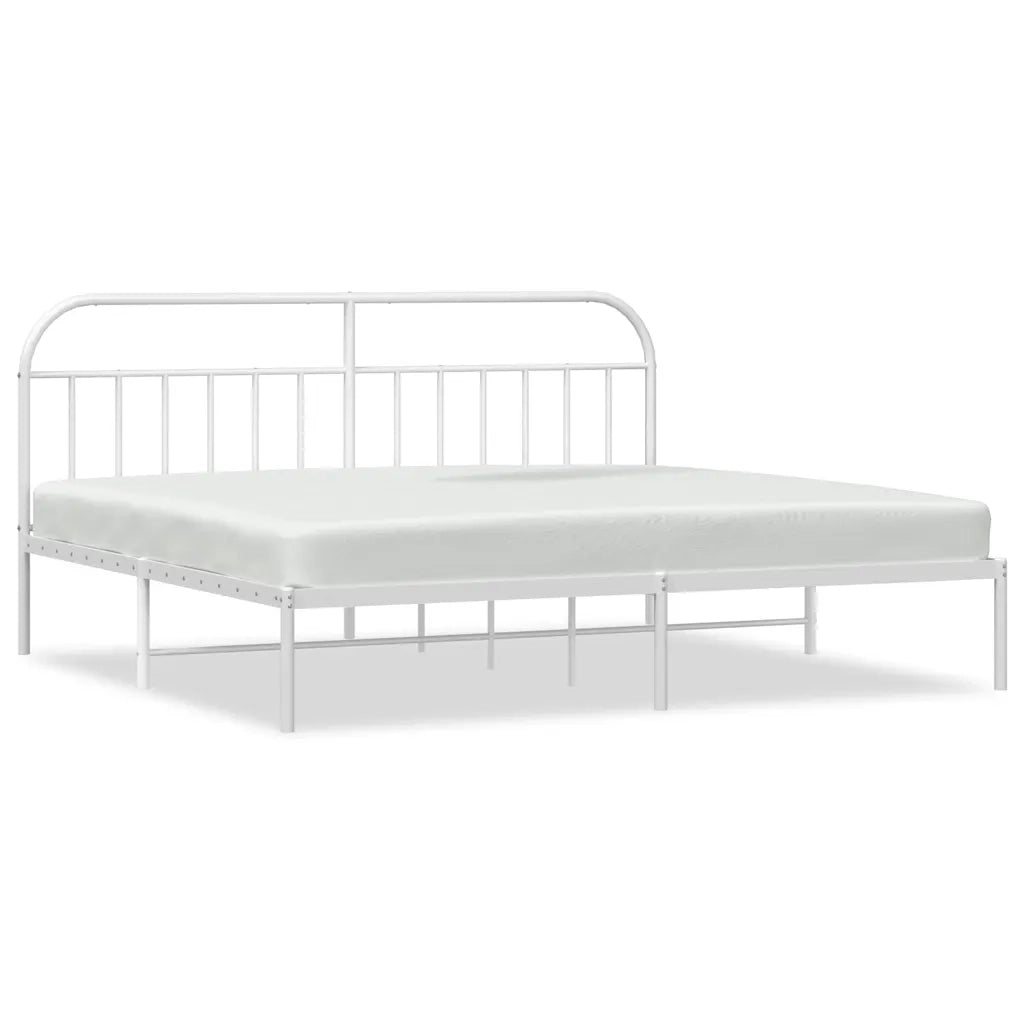 Giroletto con Testiera-Struttura Letto con testiera Metallo Bianco 193x203 cm 148532