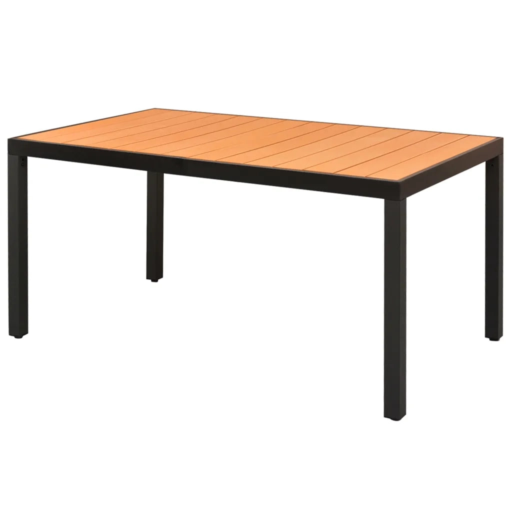 Set da Pranzo da Giardino 7 pz in Rattan PVC Nero e Marrone 3060127