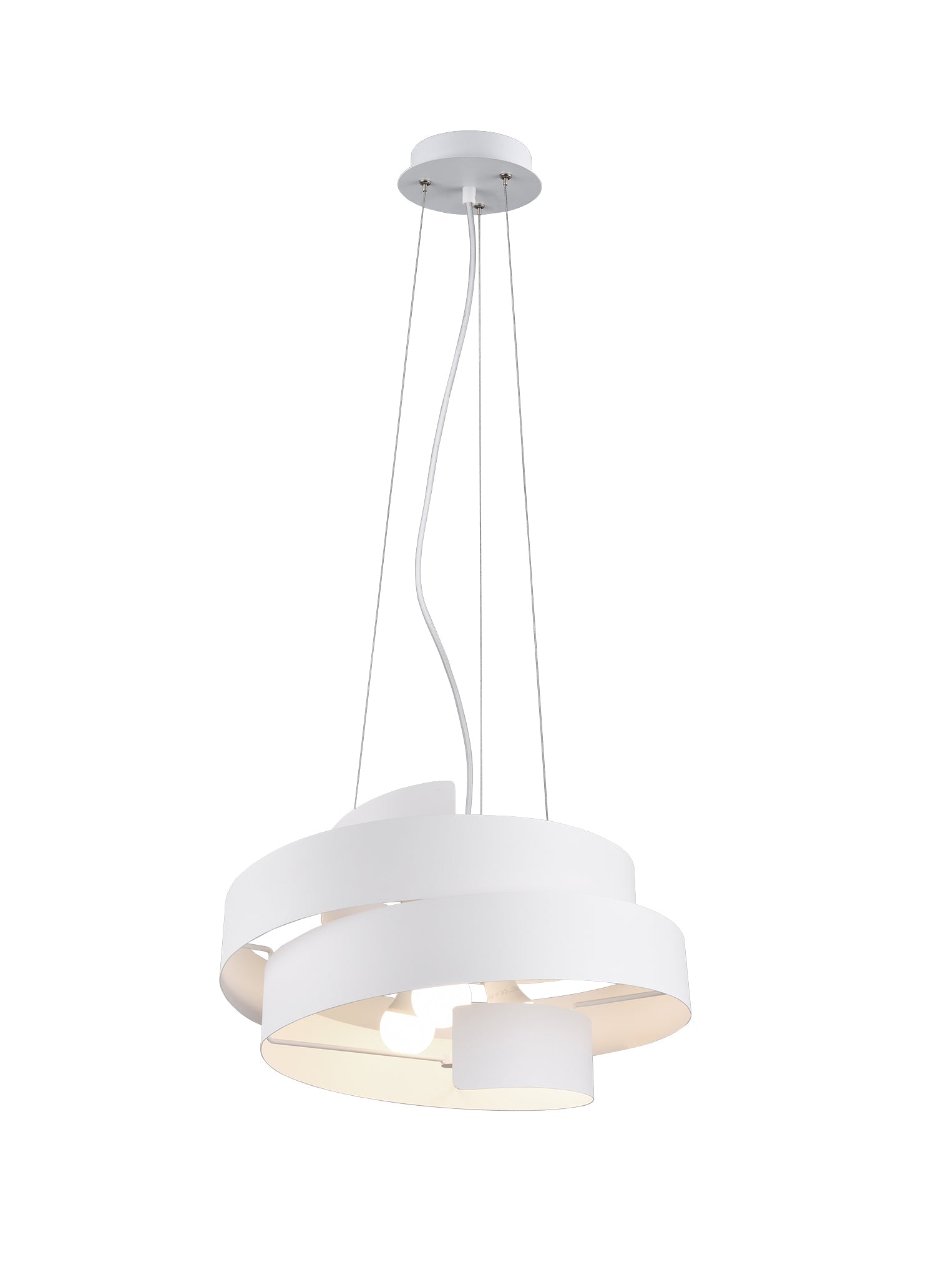 Lampada a Sospensione da Interno  E27 in Metallo Bianco Opaco