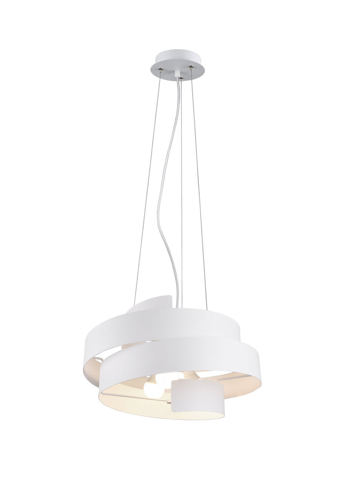 Lampada a Sospensione da Interno  E27 in Metallo Bianco Opaco